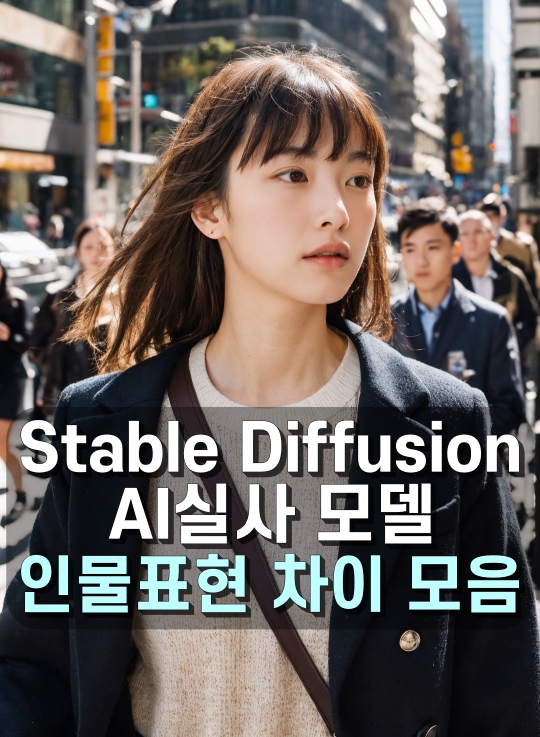 Stable Diffusion AI실사 모델별 인물표현 차이 모음